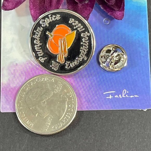 Pumpkin Spice Nice Lapel Pin Autumn Harvest Fall Badge Accessories Brooch Gift - Picture 2 of 6